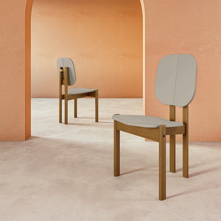 Manhattan Comfort Gales Dining Chair in Greige - Set of 2 DC-83938-OW